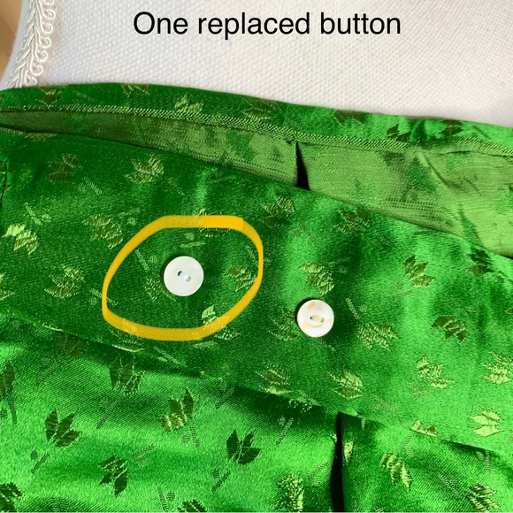 50s China Silk Embroidered Pajamas - Picture 7 of 16